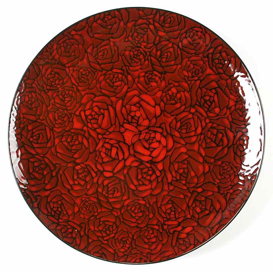 Crimson Rose Dinner Plate by 222 Fifth (PTS)-1