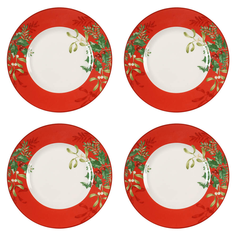 Christmas Foliage Salad Plate - Set of 4 by 222 Fifth (PTS)-1