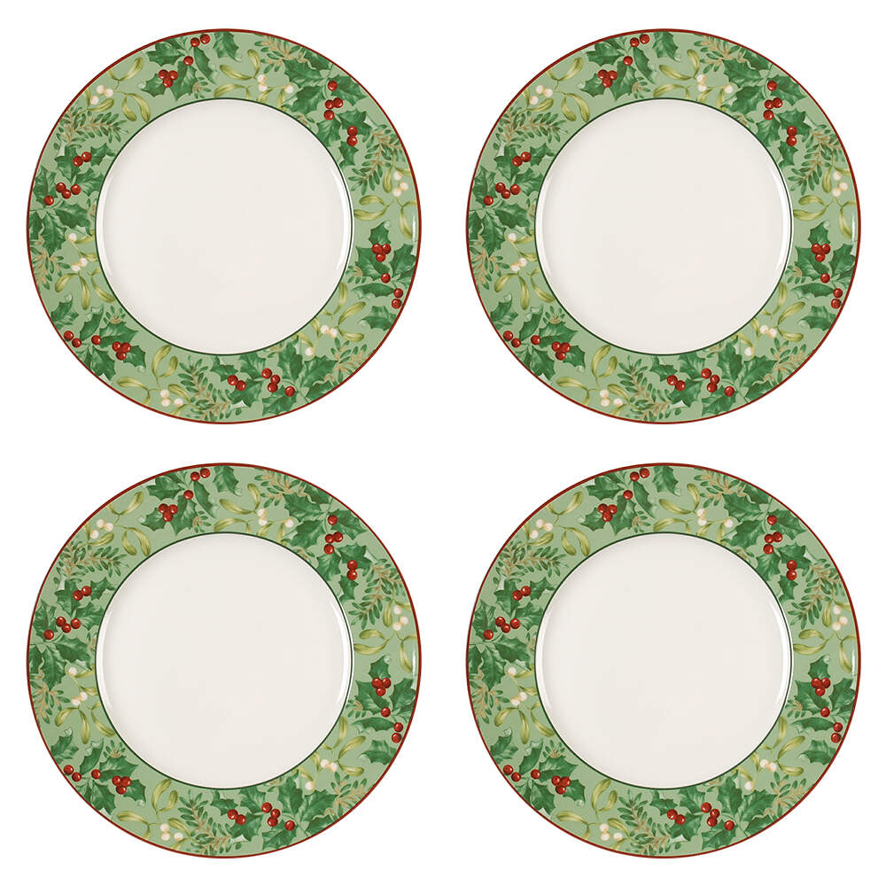 Christmas Foliage Dinner Plate - Set of 4 by 222 Fifth (PTS)-1