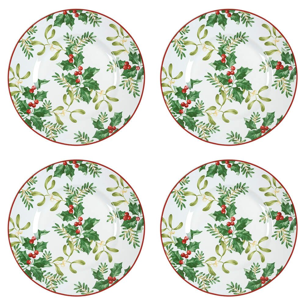 Christmas Foliage Salad Plate - Set of 4 by 222 Fifth (PTS)-1