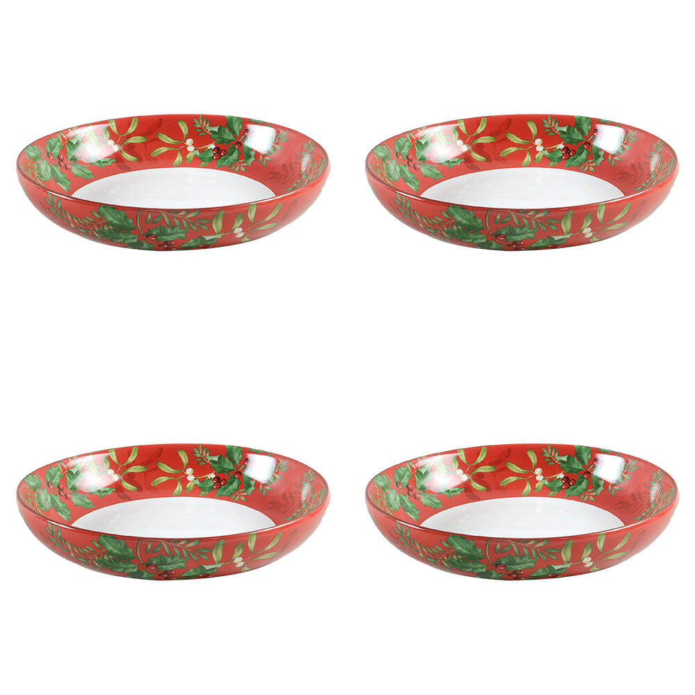 Christmas Foliage Individual Dinner Bowl - Set of 4 by 222 Fifth (PTS)-1