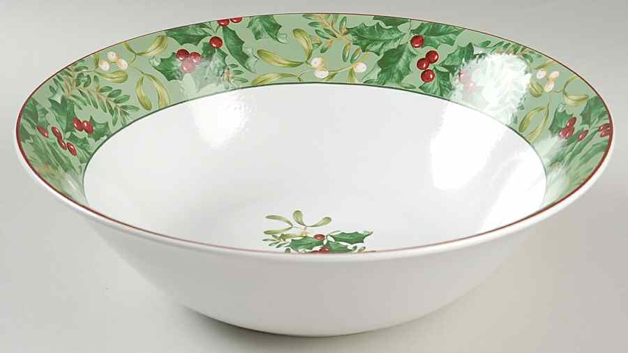 Christmas Foliage 10" Round Serving Bowl by 222 Fifth (PTS)-1