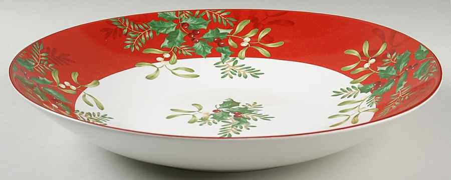 Christmas Foliage 13" Pasta Serving Bowl by 222 Fifth (PTS)-1