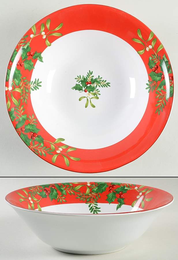 Christmas Foliage 10" Round Serving Bowl by 222 Fifth (PTS)-1