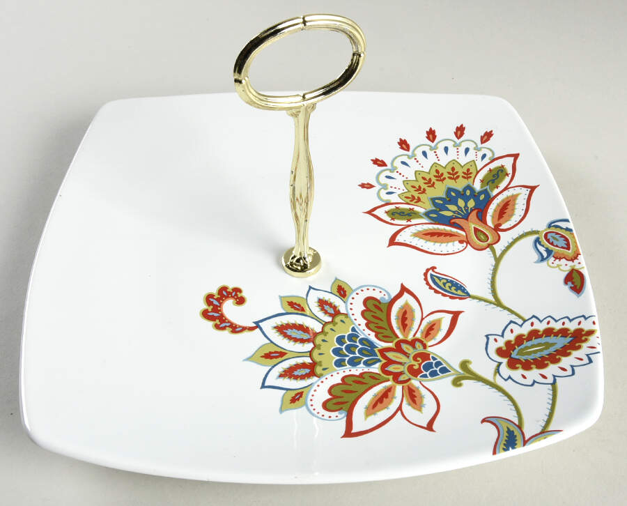 Jacobean Trail Round Serving Plate with Center Handle (Dp) Hc by 222 Fifth (PTS)-1