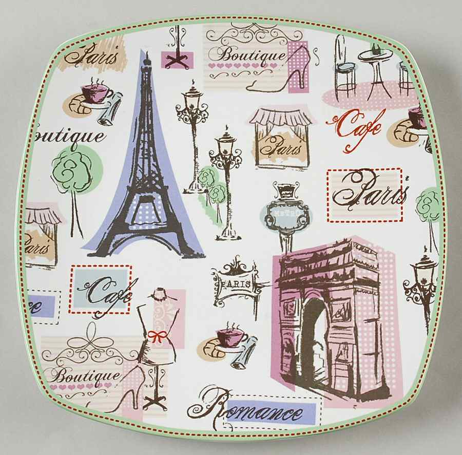 Tres Chic Paris Square Salad Plate by 222 Fifth (PTS)-1