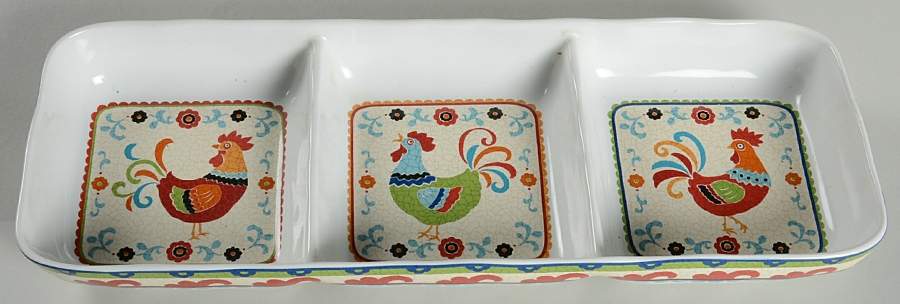 Suzani Rooster 3 Section Server by 222 Fifth (PTS)-1