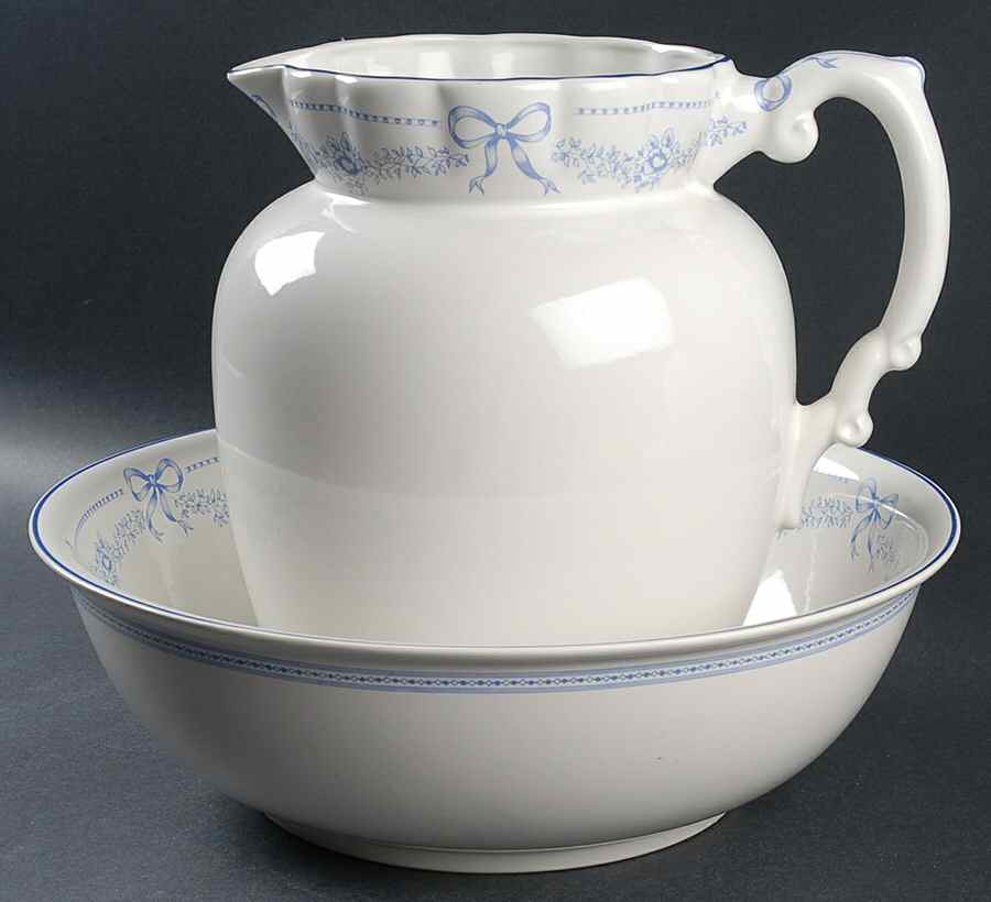 Elizabethan Rose Large Pitcher & Bowl Set by Laura Ashley-1