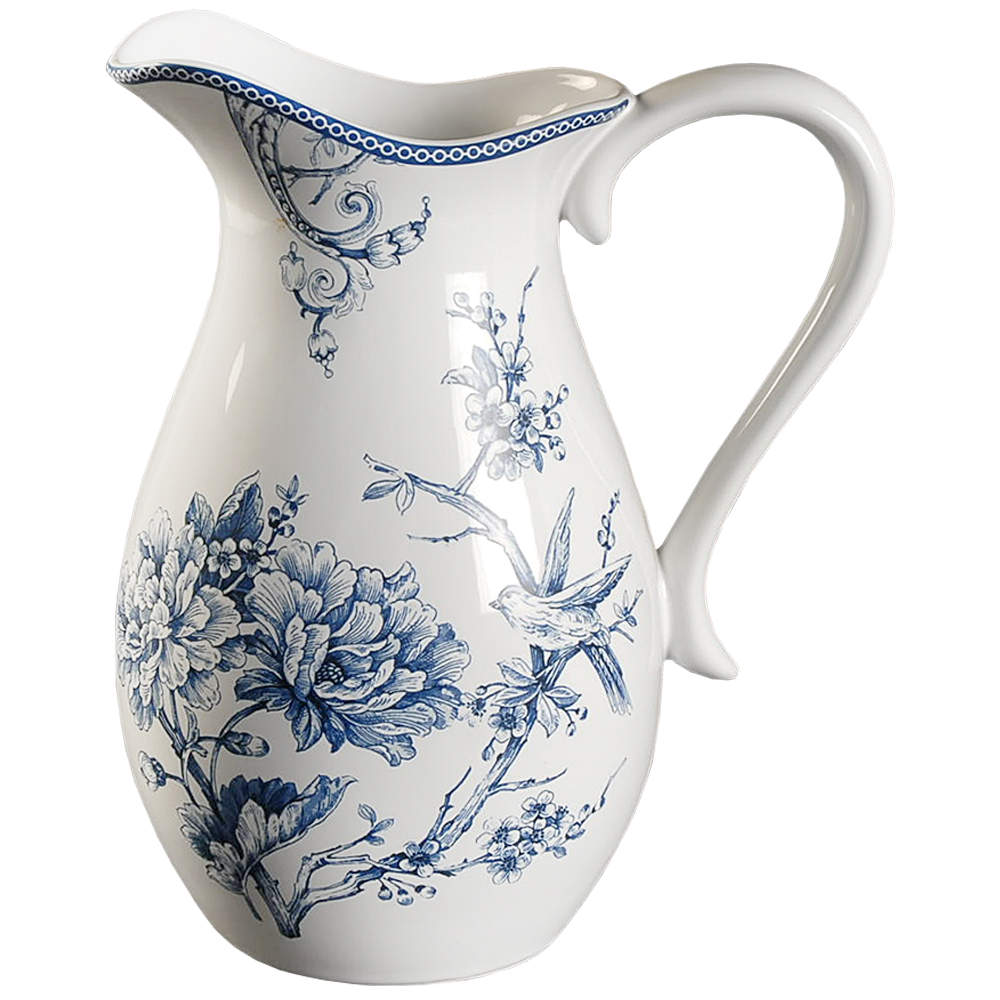 Adelaide Blue and White 96 Oz Pitcher by 222 Fifth (PTS)-1