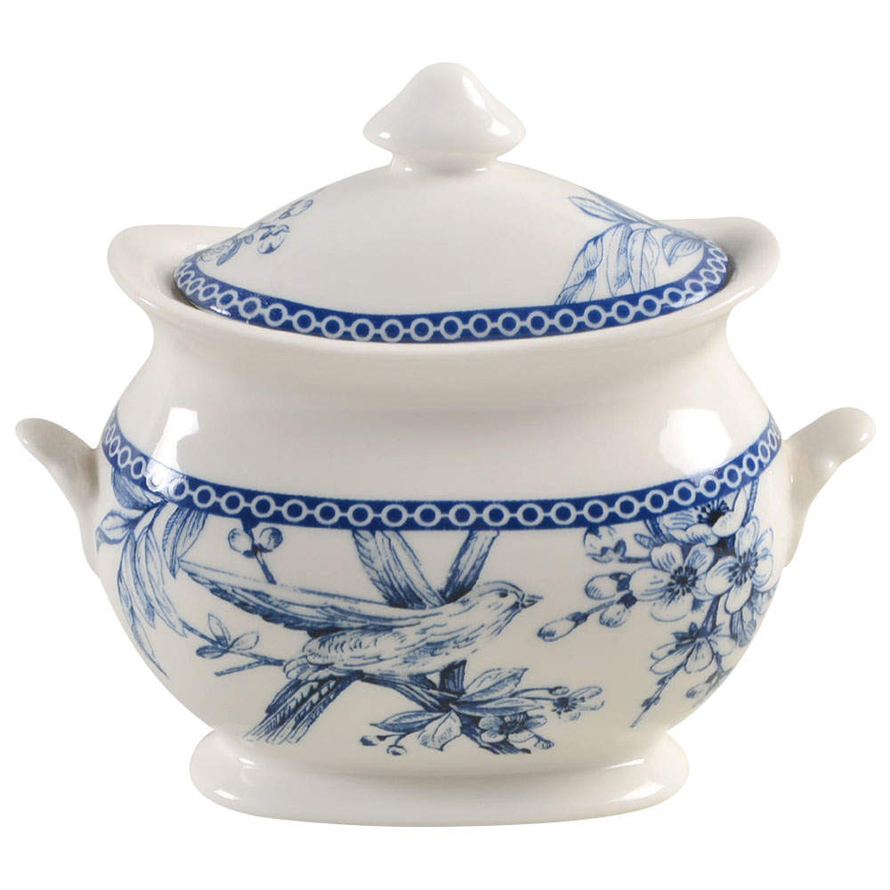 Adelaide Blue and White Sugar Bowl & Lid by 222 Fifth (PTS)-1
