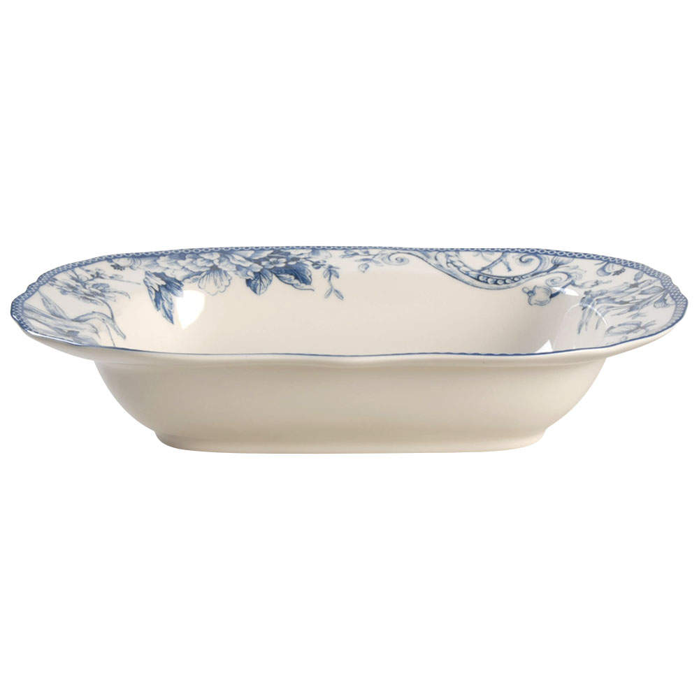 Adelaide Blue and White 11" Oval Vegetable Bowl by 222 Fifth (PTS)-1