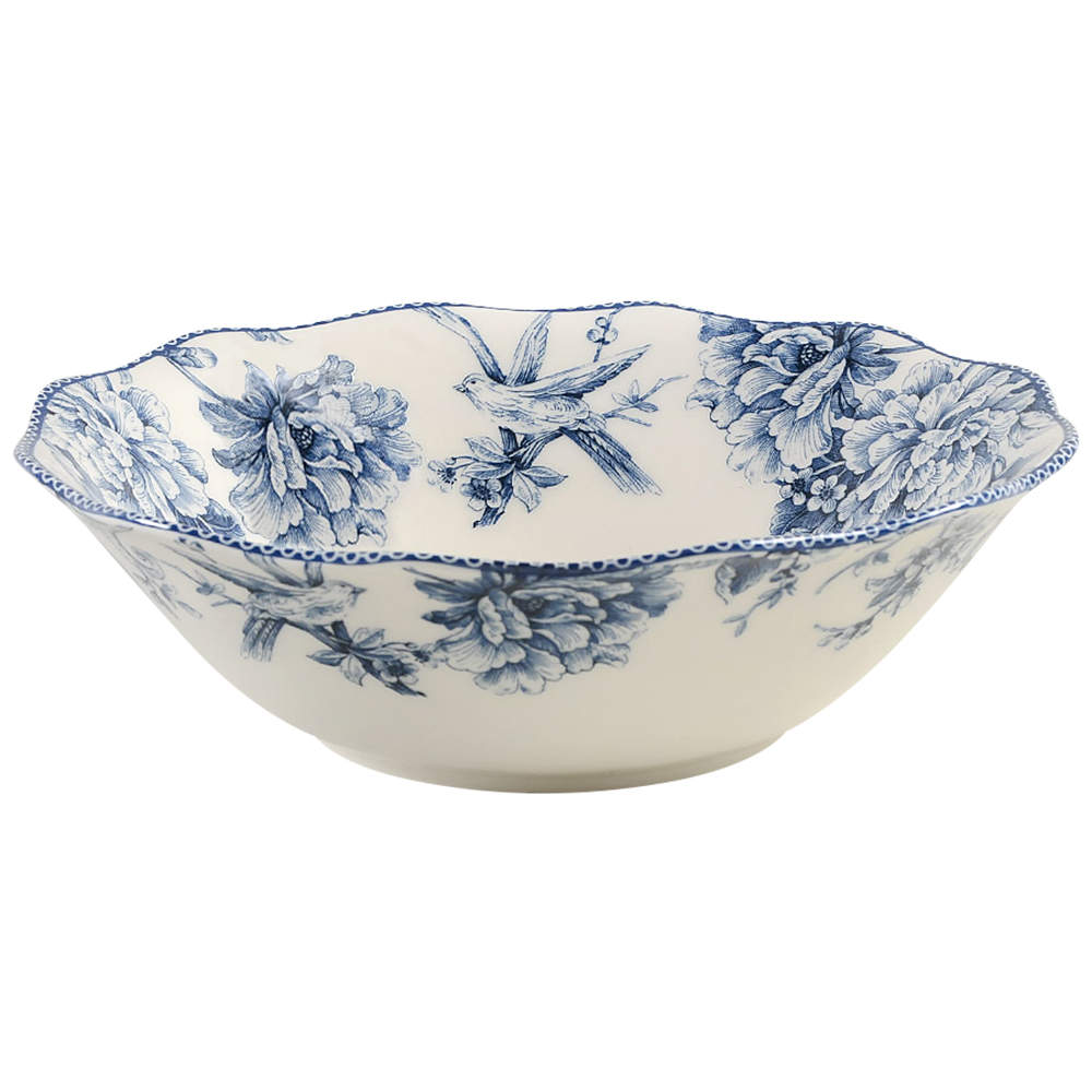 Adelaide Blue and White 10" Round Serving Bowl by 222 Fifth (PTS)-1