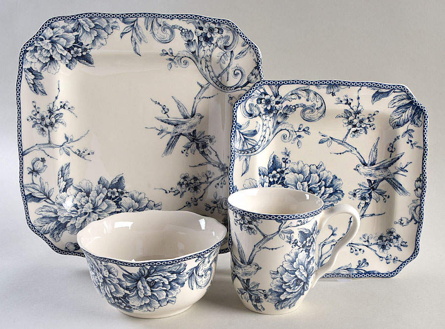 Adelaide Blue and White 32 Piece Set by 222 Fifth (PTS)-1