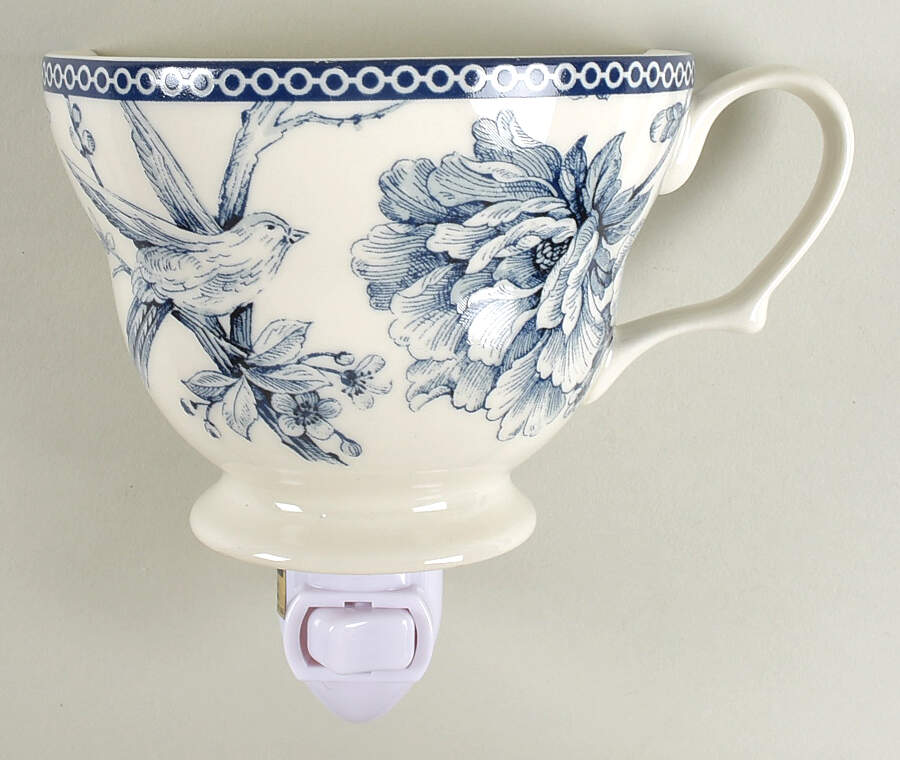Adelaide Blue and White 1 5/8" + cup (H) Night Light/Cup HC by 222 Fifth (PTS)-1
