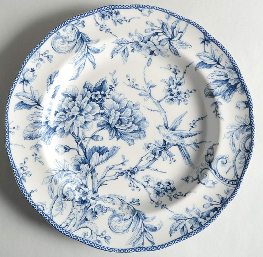 Adelaide Blue and White 13" Chop Plate (Round Platter) by 222 Fifth (PTS)-1