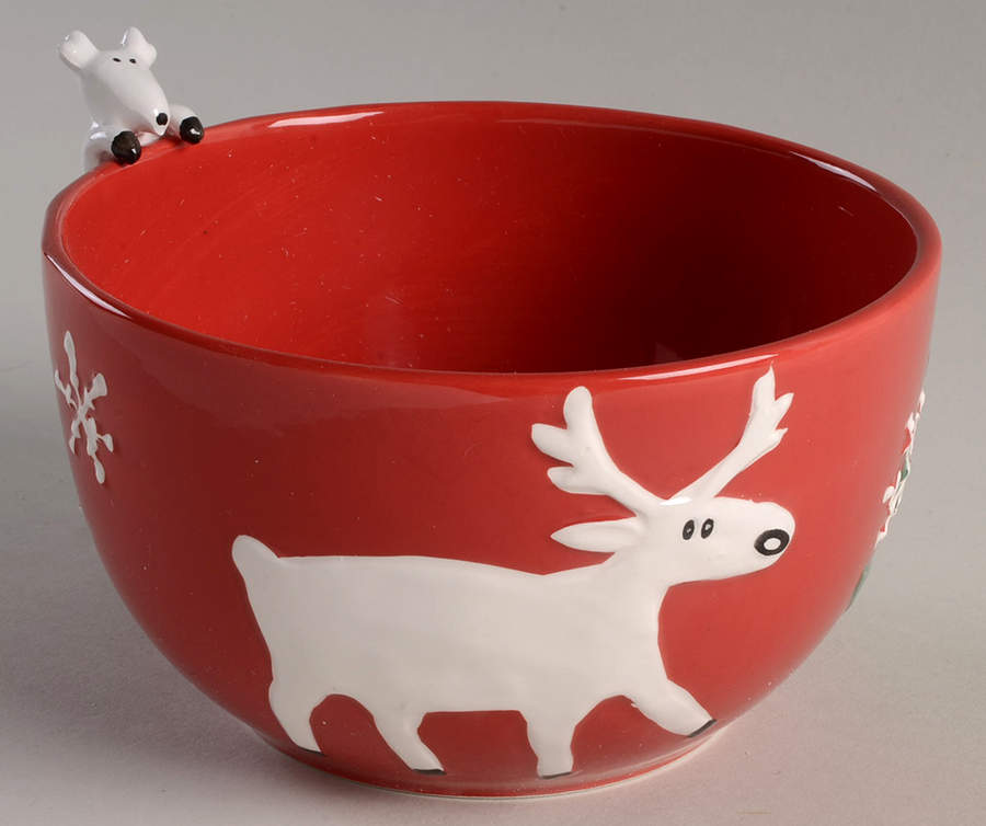 Arctic Holiday Red Soup/Cereal Bowl by 222 Fifth (PTS)-1