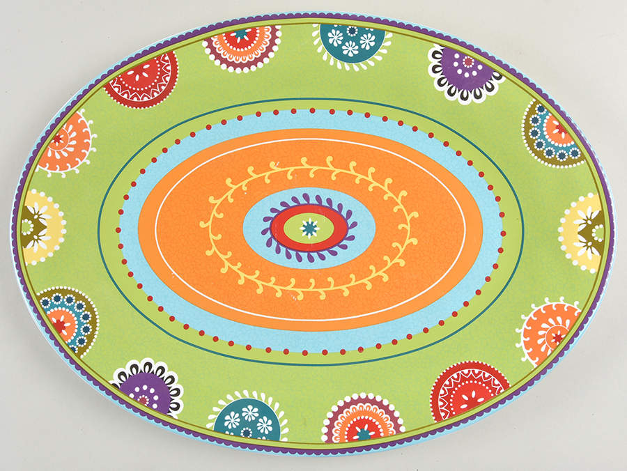 Kaleidoscope 16" Oval Serving Platter by 222 Fifth (PTS)-1