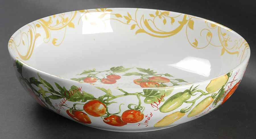 Heirloom Tomatoes 11" Round Serving Bowl by 222 Fifth (PTS)-1