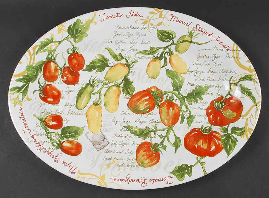Heirloom Tomatoes 17" Oval Serving Platter by 222 Fifth (PTS)-1