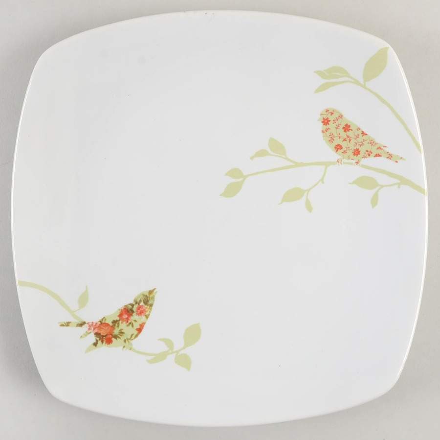 Chintz Birds Square Salad Plate by 222 Fifth (PTS)-1