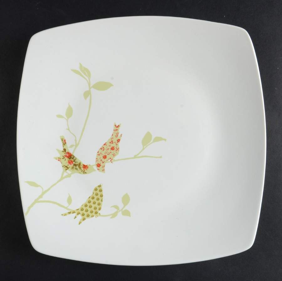 Chintz Birds Square Dinner Plate by 222 Fifth (PTS)-1
