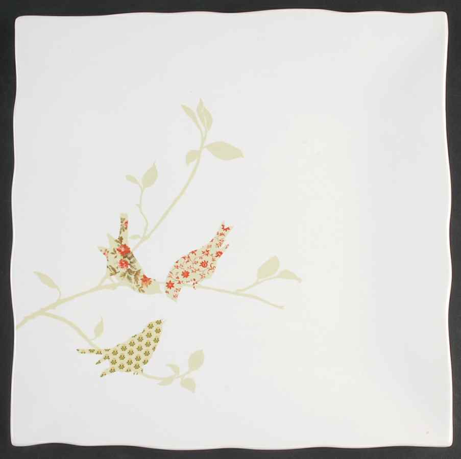 Chintz Birds Square Dinner Plate by 222 Fifth (PTS)-1