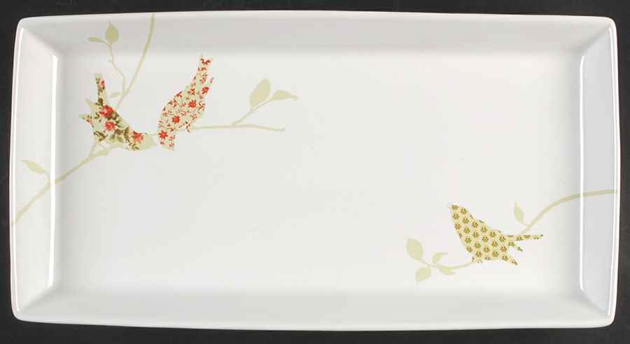 Chintz Birds 13" Rectangular Serving Platter by 222 Fifth (PTS)-1