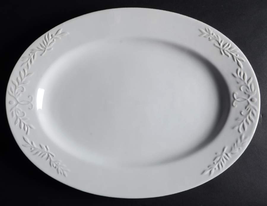 Bianca Laurel 16" Oval Serving Platter by American Atelier-1
