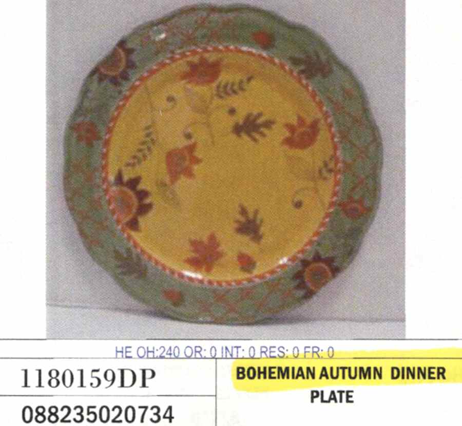 Bohemian Autumn Dinner Plate by American Atelier-1