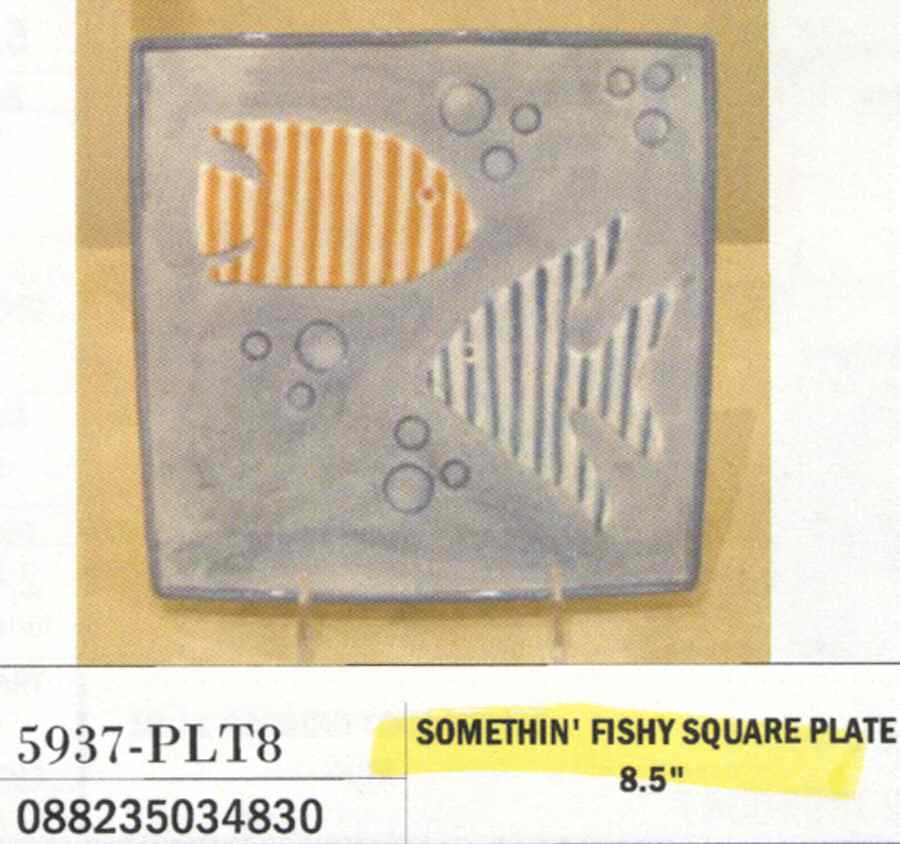 Somethin' Fishy Square Salad Plate by American Atelier-1