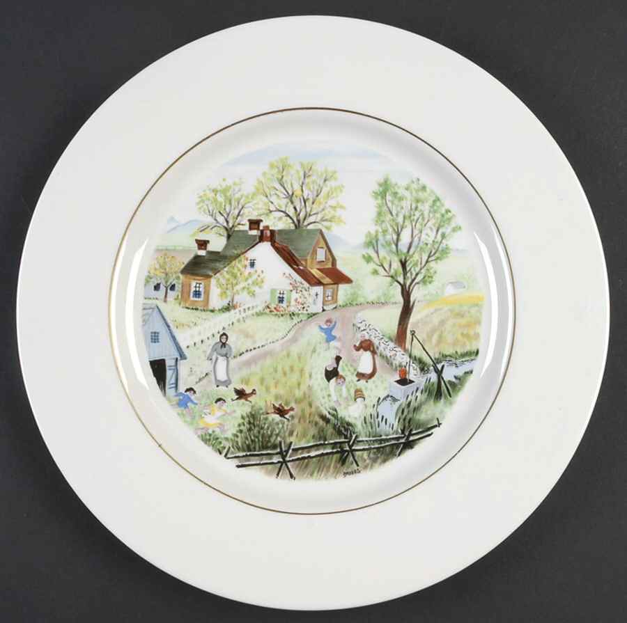 Grandma Moses (Gold Verge) Dinner Plate by Atlas China (NY)-1