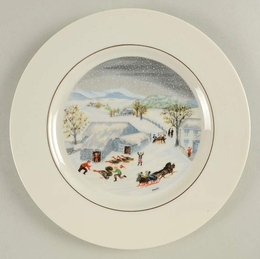 Grandma Moses (Gold Verge) Dinner Plate by Atlas China (NY)-1