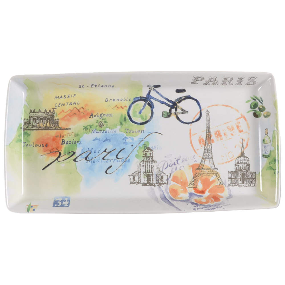 Paris Travels 13" Rectangular Serving Platter by 222 Fifth (PTS)-1