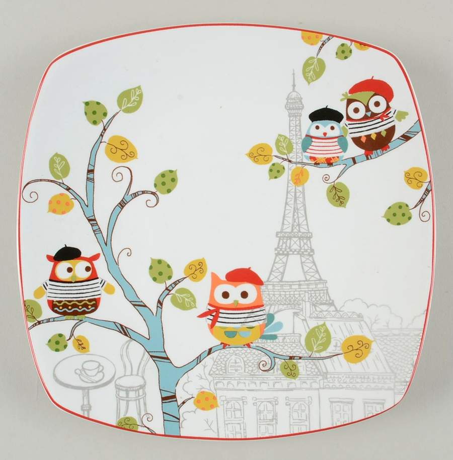 Enchanted Woods Square Salad/Dessert Plate by 222 Fifth (PTS)-1