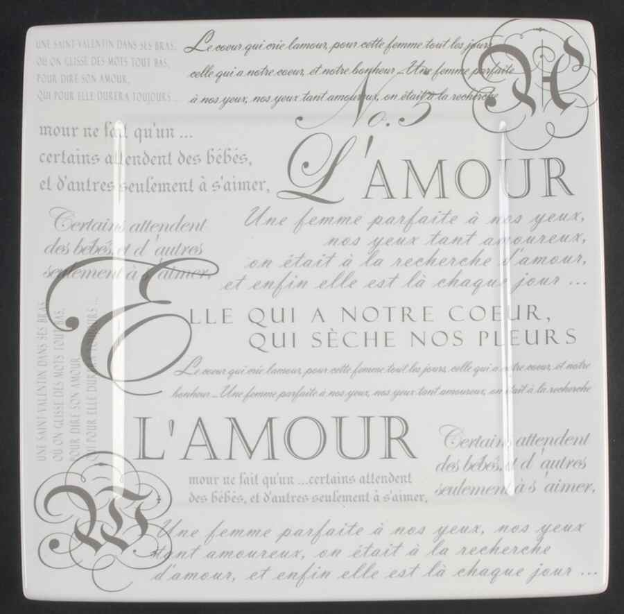 L'Amour Square Dinner Plate by 222 Fifth (PTS)-1