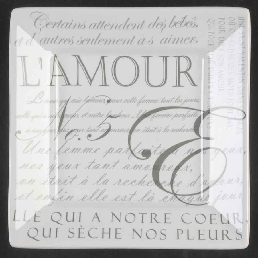 L'Amour Square Appetizer Plate by 222 Fifth (PTS)-1