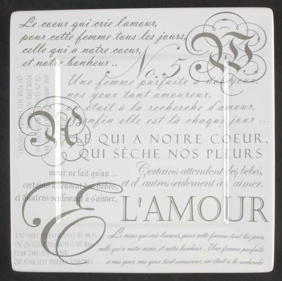 L'Amour Square Salad Plate by 222 Fifth (PTS)-1