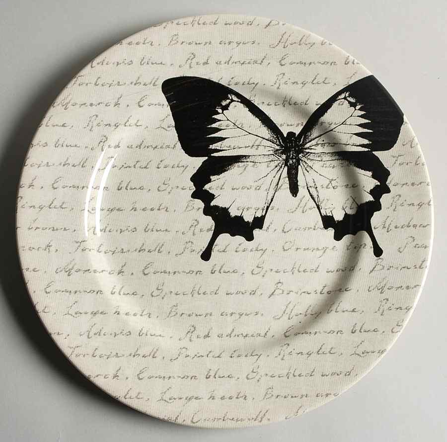 Butterfly Script Dinner Plate by Andrew Tanner-1