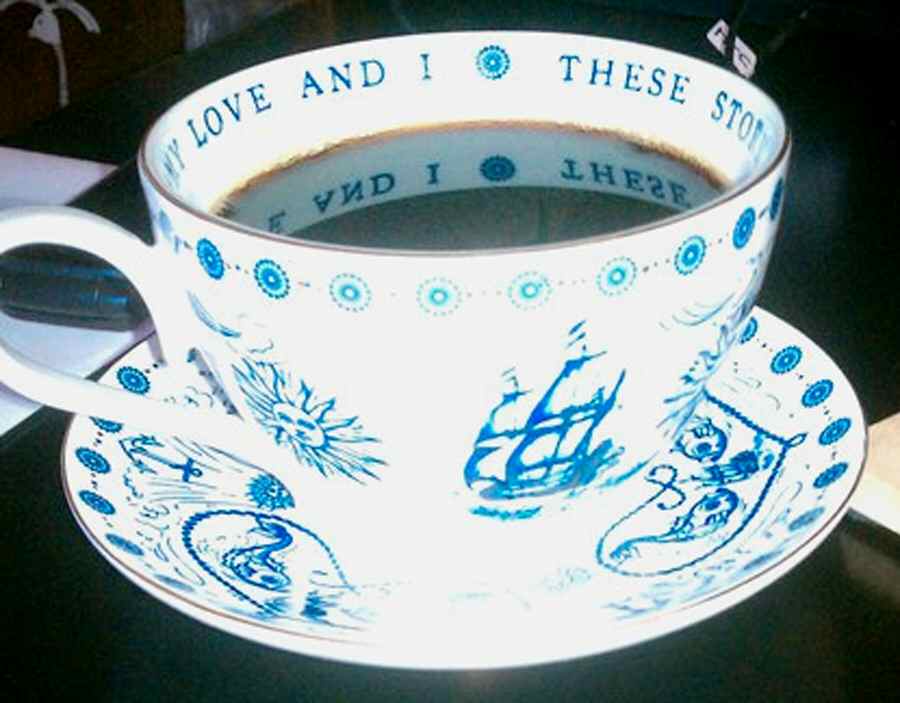Santa Maria Flat Cup & Saucer Set by Anthropologie-1