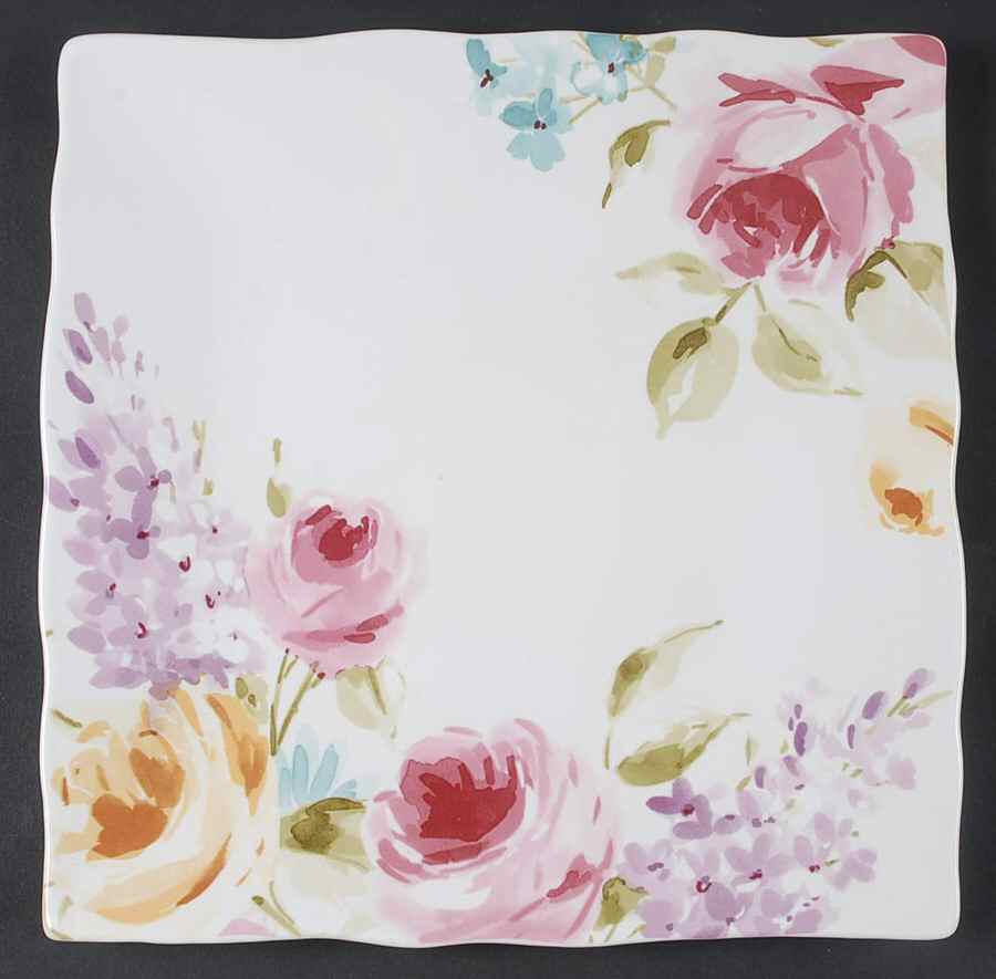 Floral Fete Square Dinner Plate by 222 Fifth (PTS)-1