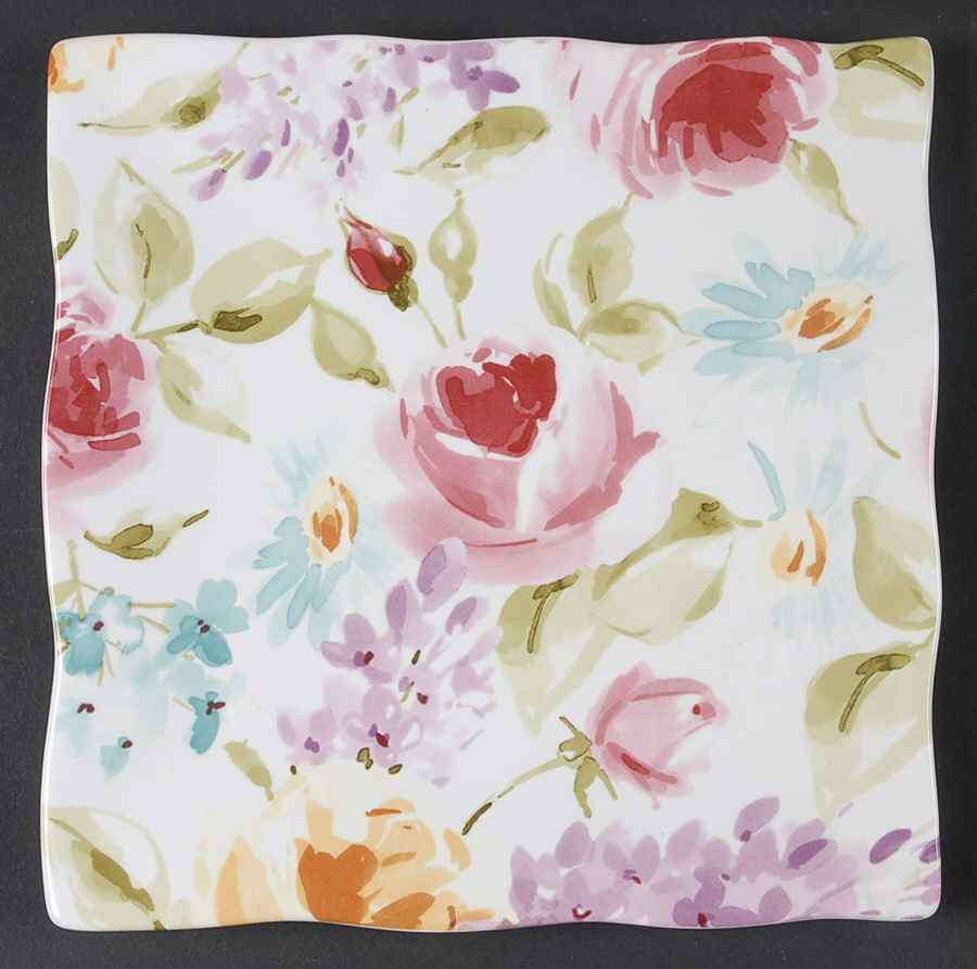 Floral Fete Square Salad Plate by 222 Fifth (PTS)-1
