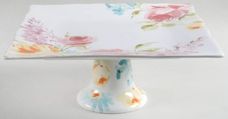 Floral Fete 10" Diameter Pedestal Cake Stand by 222 Fifth (PTS)-1