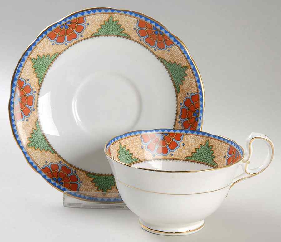 B401 Footed Cup & Saucer Set by John  Aynsley & Sons-1