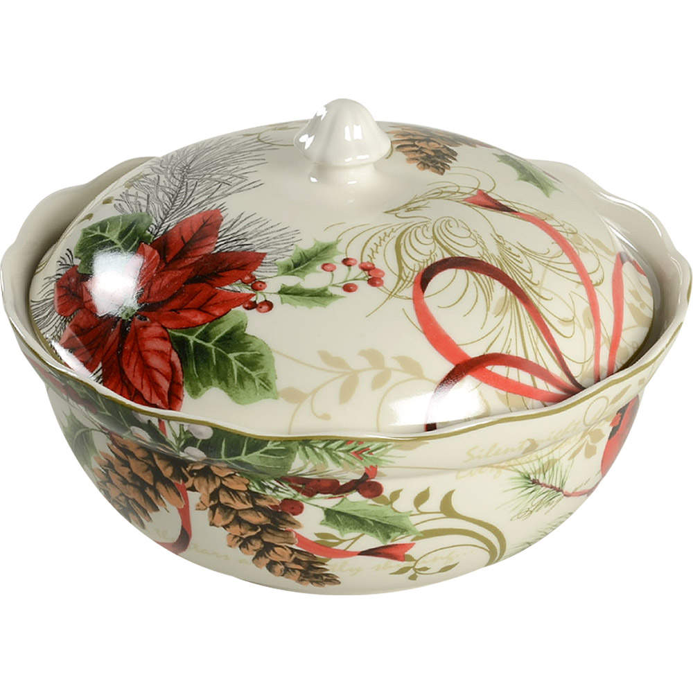 Holiday Wishes Round Covered Vegetable by 222 Fifth (PTS)-1