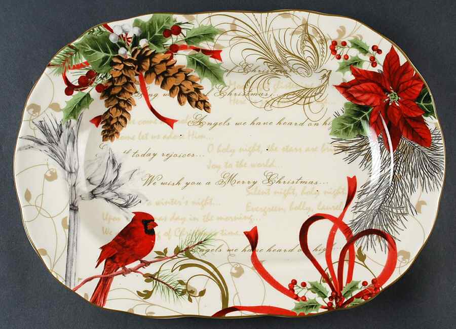 Holiday Wishes 14" Oval Serving Platter by 222 Fifth (PTS)-1