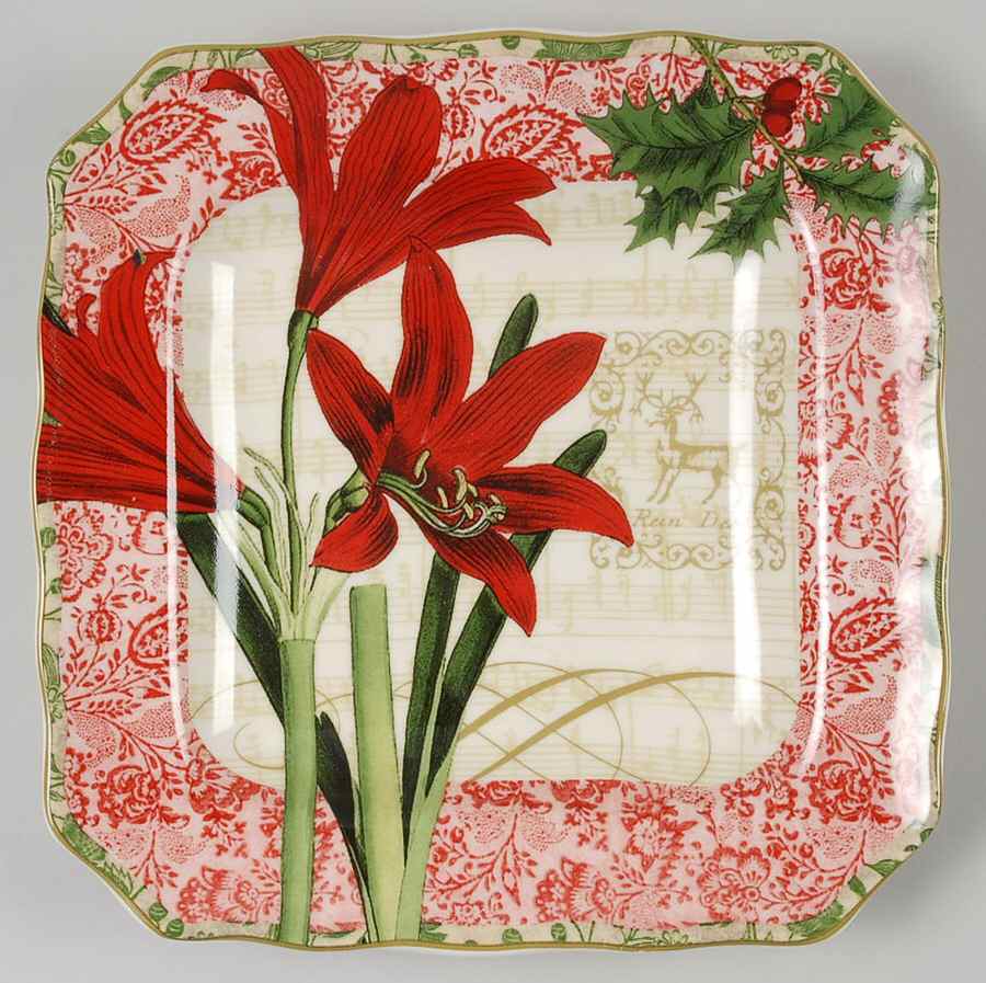 Holiday Decoupage Square Salad Plate by 222 Fifth (PTS)-1