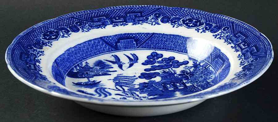 Willow Blue (Scalloped, No Trim) Rim Soup Bowl by Adams China-1