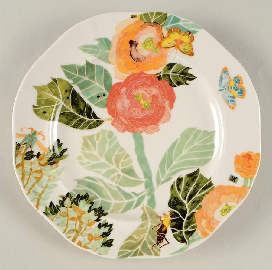 Watercolor Petals Salad Plate by Anthropologie-1