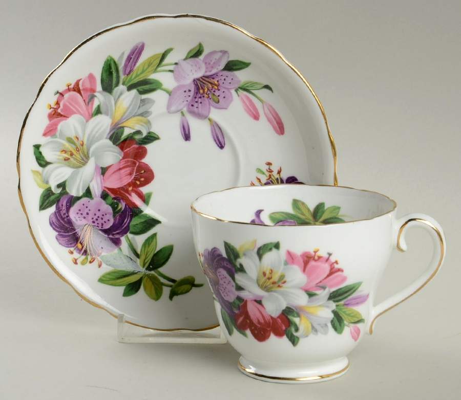 H502 Footed Cup & Saucer Set by Adderley-1
