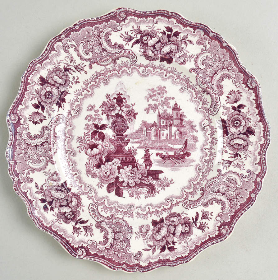 Fountain Scenery Mulberry Salad Plate by Adams China-1